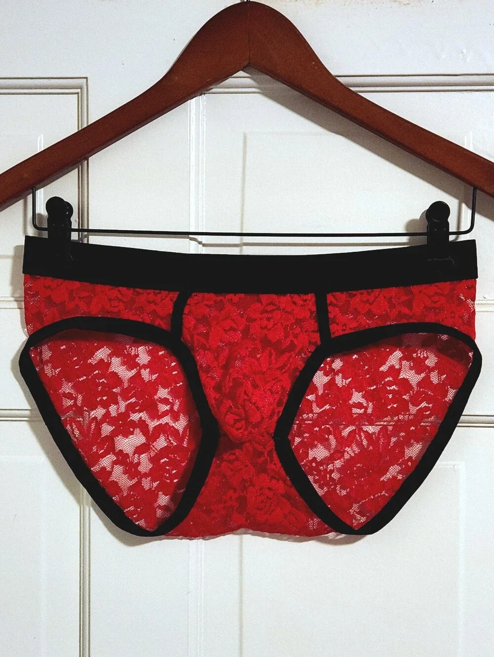 💋E-Laurels💋 - Red/Black Lace Brief